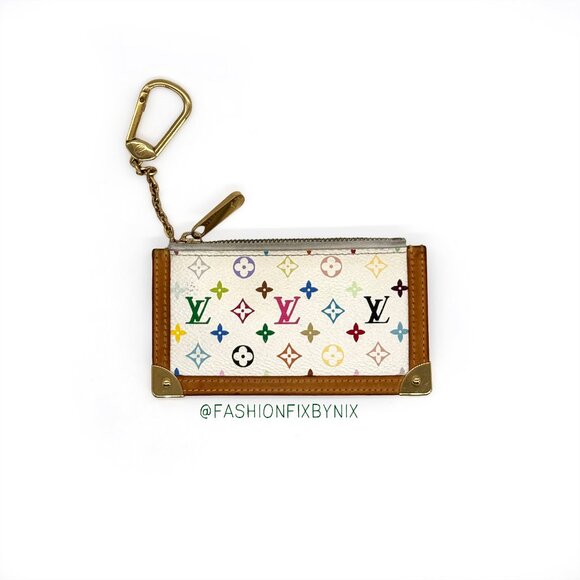 AUTH EUC Louis Vuitton Murakami Multicolor Cles Key Pouch/ Card Case/ Coin Purse - Picture 2 of 12